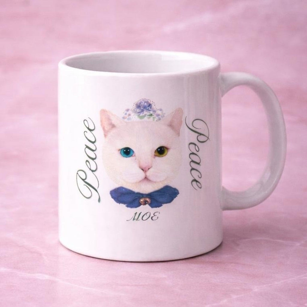 猫マグカップ【黒猫さんと白猫さんのセット（マグカップ２個）】